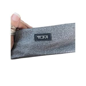 TUMI Flight Amenities Kit By Delta Grey Zippered NEW 8”X3”